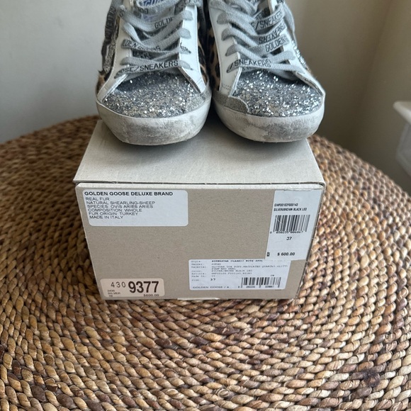 Golden Goose Silver Glitter & Leopard Print Superstar Sneakers - Picture 5 of 5